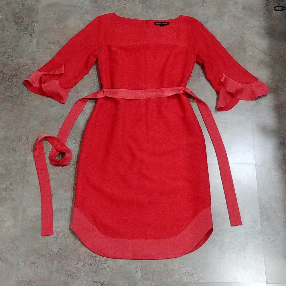 NWT Red fitted dress with flared sleeves